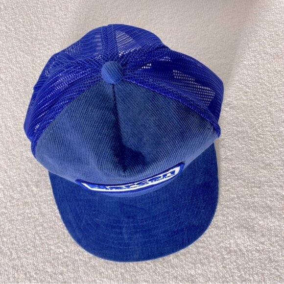 Vintage Blue Corduroy Norcen Energy Resources Mesh Back Snap Back Trucker Hat - Picture 5 of 10
